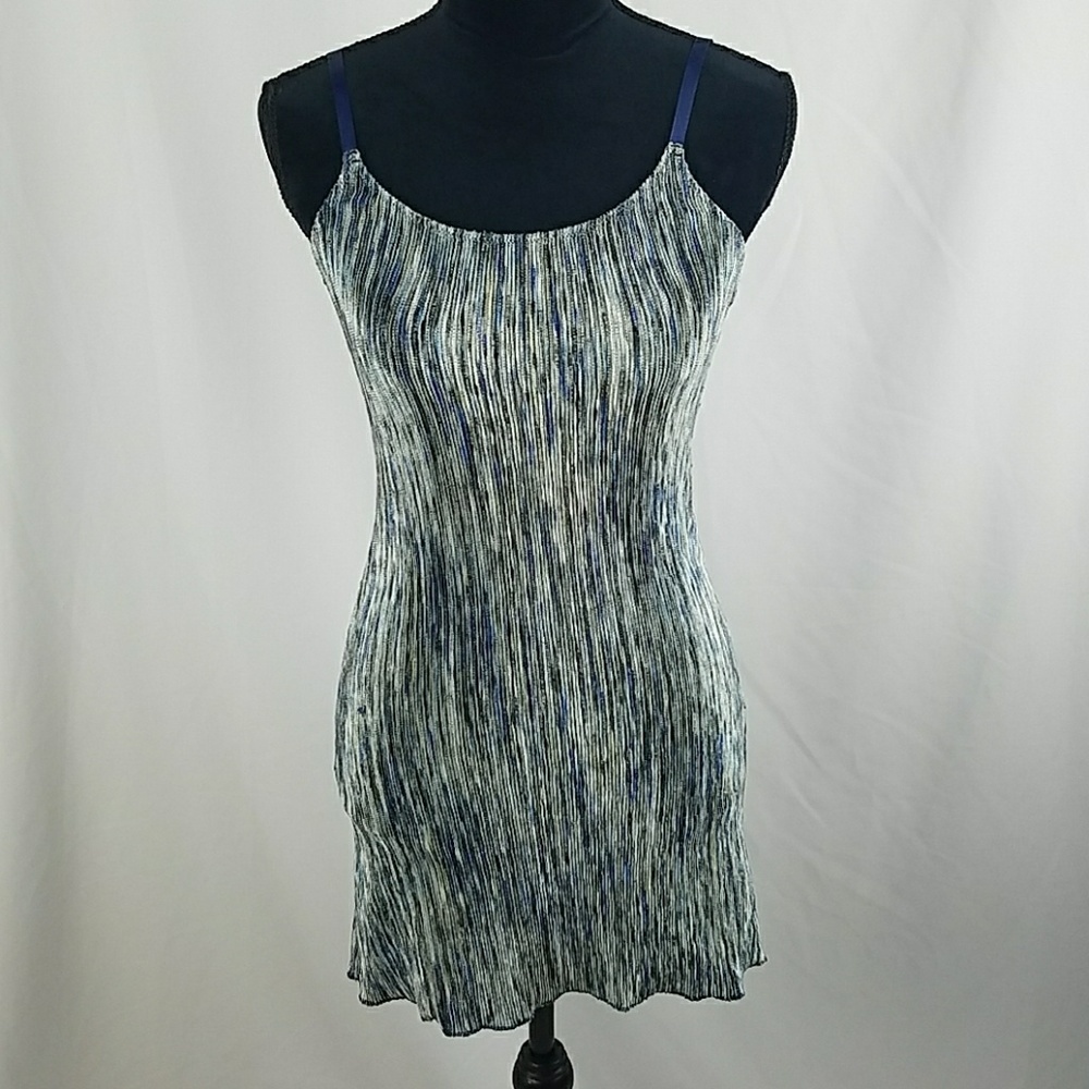 Free People Intimately women S/P top spaghetti straps knit crochet tank top blue